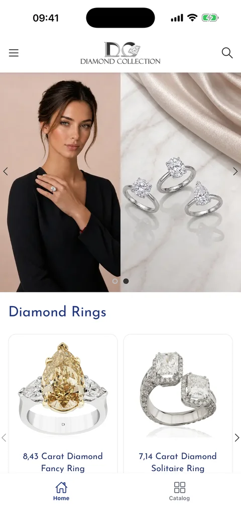 New Diamond Collection v1.2 önizlemesinde koleksiyon ve ürünlerin yer aldığı ana ekran